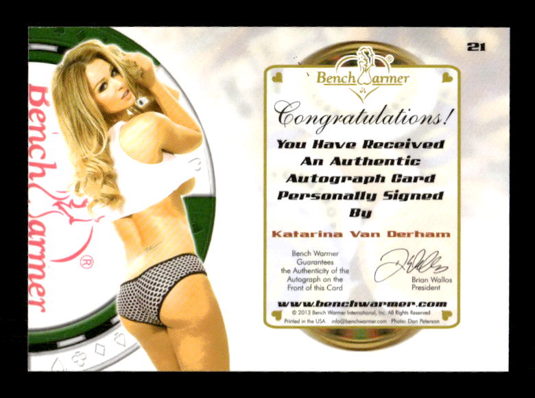 2013 Bench Warmer Vegas Baby Autographs #21 Katerina Van Derham back image