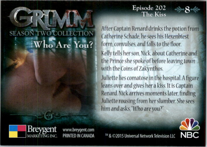 2015 Breygent Grimm Season Two #8 Episode 202: The Kiss back image