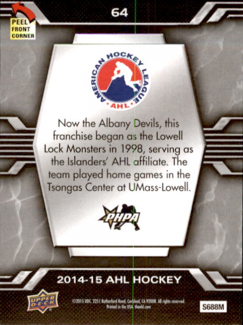 2014-15 Upper Deck AHL Logo Stickers #64 Lowell Monsters Vintage back image