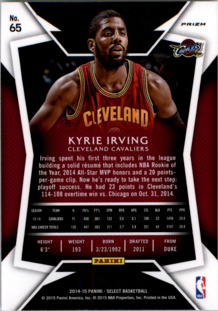 2014-15 Select Prizms Silver #65 Kyrie Irving CON back image