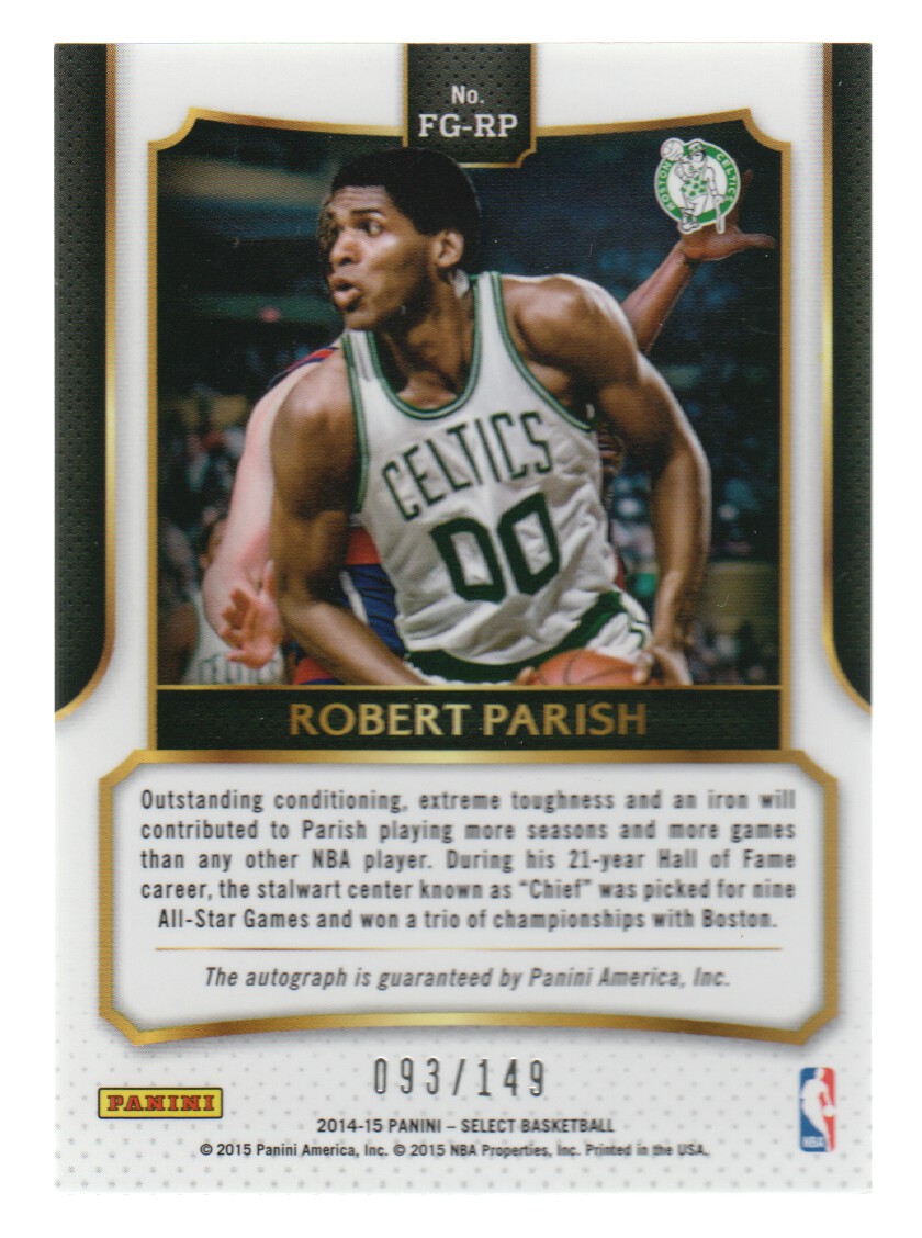 2014-15 Select Fame Game Autographs #11 Robert Parish/149 back image