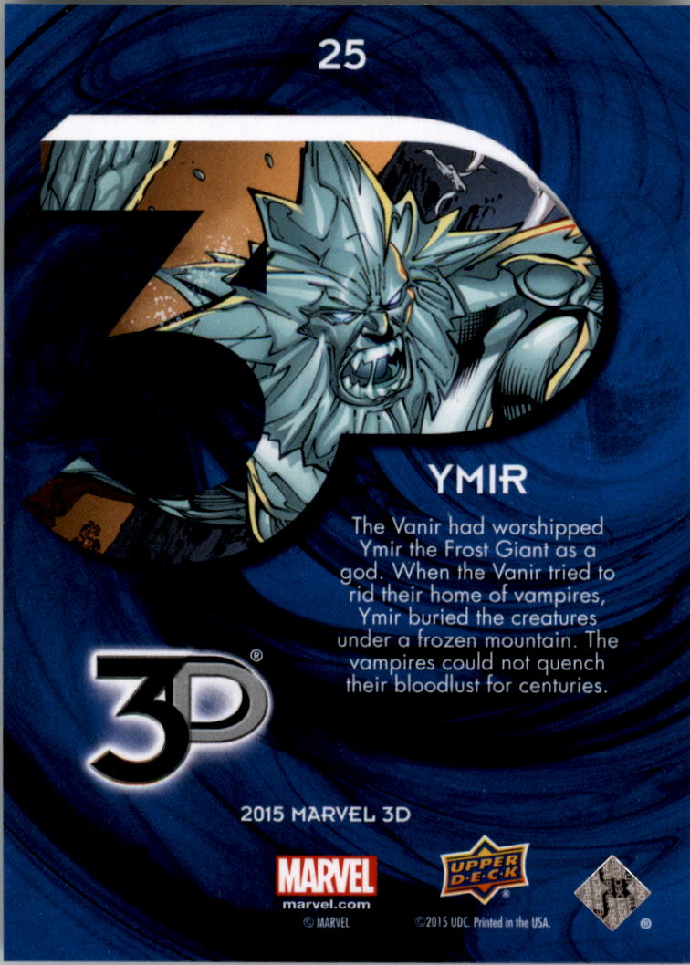 2015 Upper Deck Marvel 3-D #25 Ymir back image