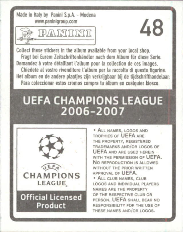 2006-07 Panini UEFA Champions League Stickers #48 Xabi Alonso back image