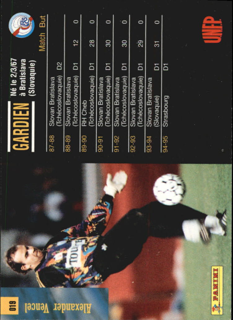 1994-95 Panini Premium Ligue 1 France #19 Alexender Vencel back image