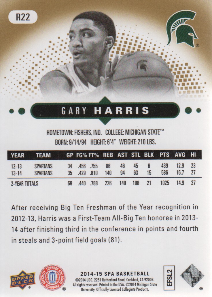 2014-15 SP Authentic Rookie Extended #R22 Gary Harris back image