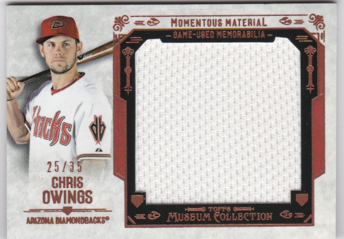 2015 Topps Museum Collection Momentous Material Jumbo Relics Copper #MMJRCOS Chris Owings