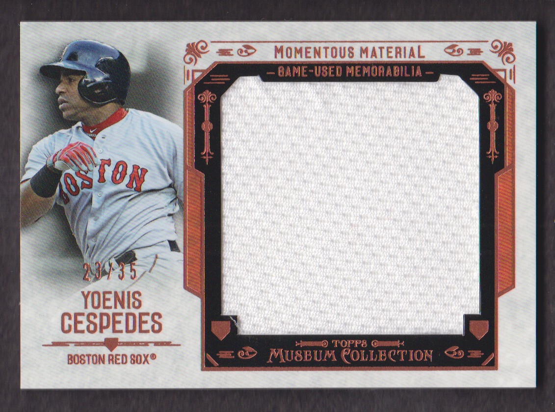 2015 Topps Museum Collection Momentous Material Jumbo Relics Copper #MMJRYCE Yoenis Cespedes