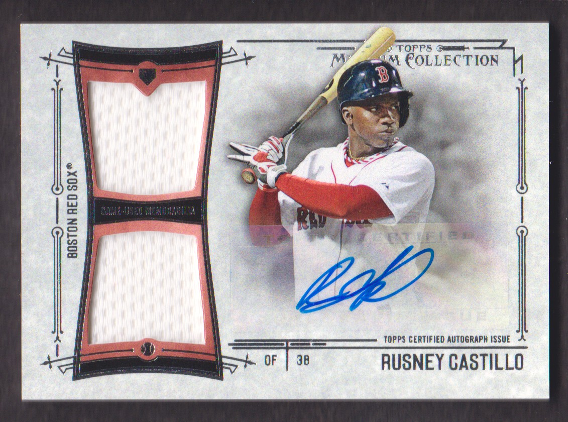 2015 Topps Museum Collection Signature Swatches Dual Relic Autographs #SSDRCO Rusney Castillo/75
