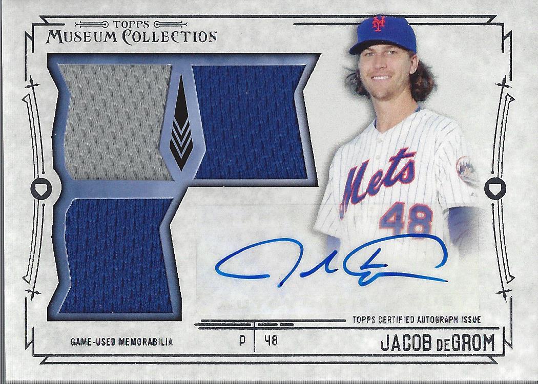 2015 Topps Museum Collection Signature Swatches Triple Relic Autographs #SSTJD Jacob deGrom/249
