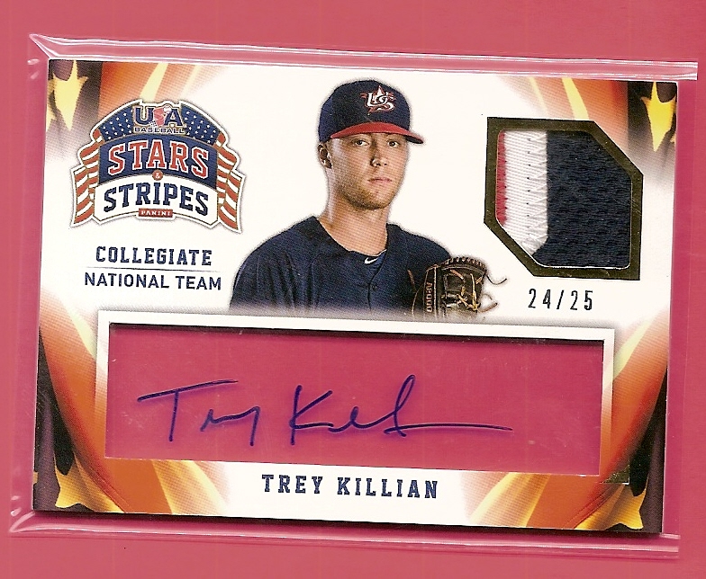 2015 USA Baseball Stars and Stripes Jersey Signatures Prime #95 Trey Killian/25