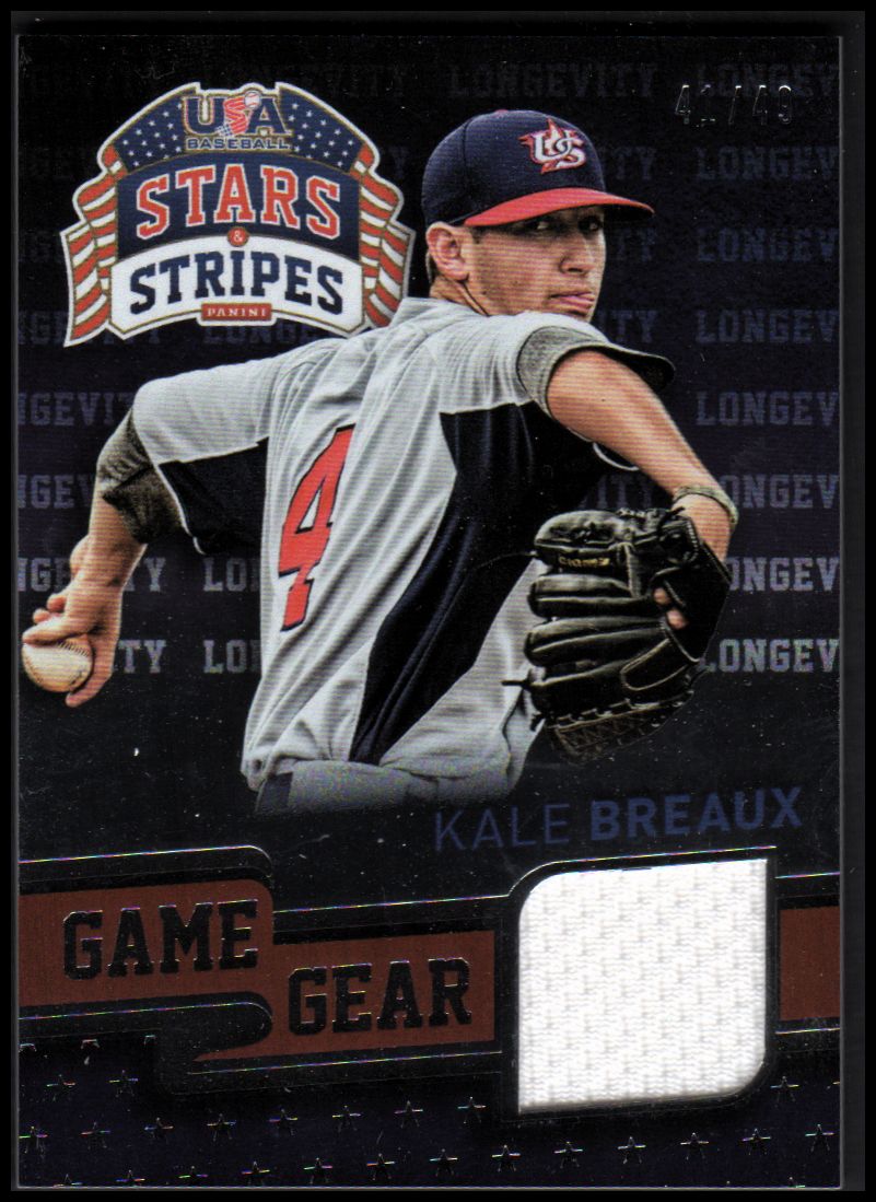 2015 USA Baseball Stars and Stripes Game Gear Materials Longevity #53 Kale Breaux/49