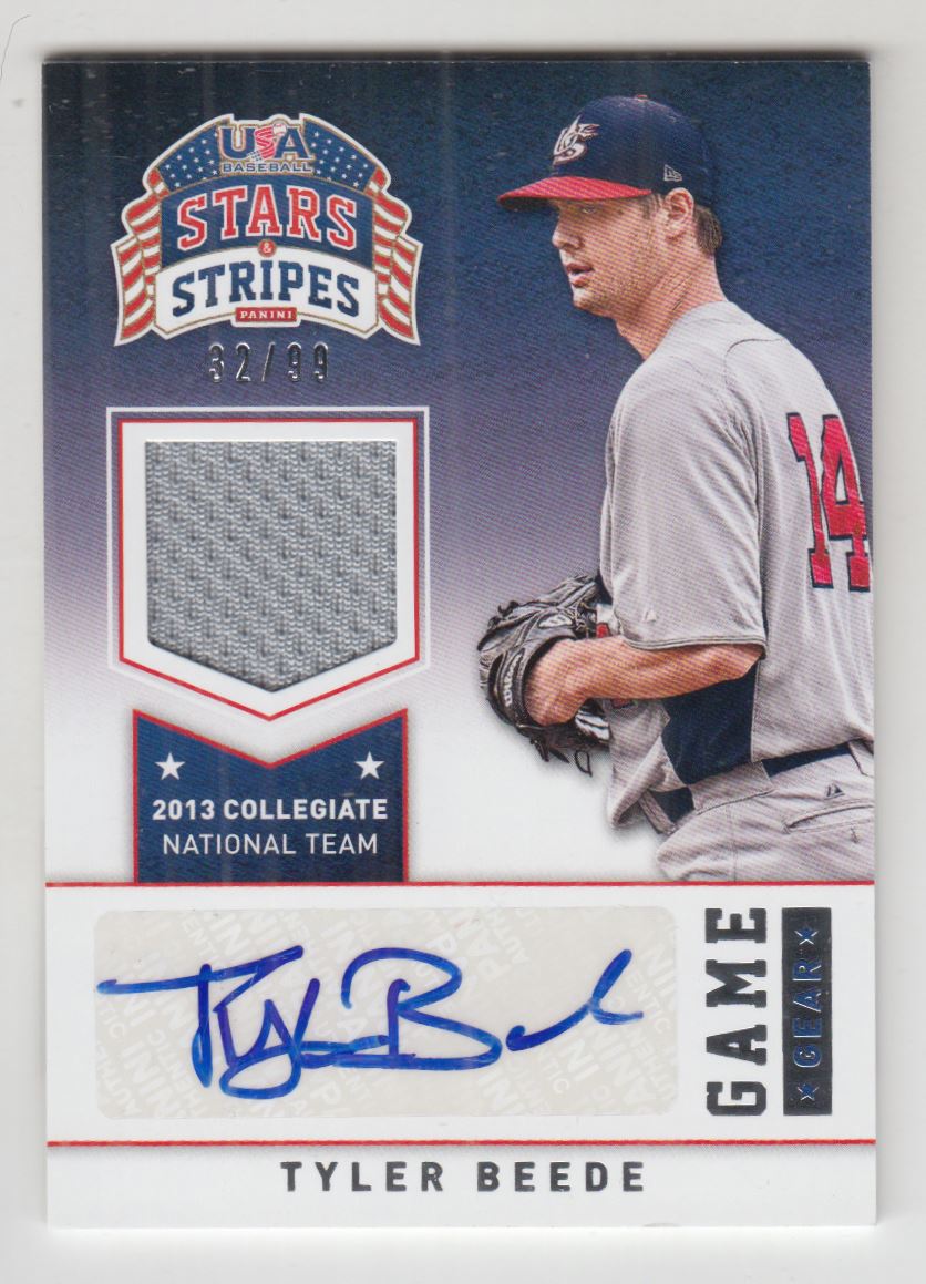 2015 USA Baseball Stars and Stripes Game Gear Materials Signatures #96 Tyler Beede/99