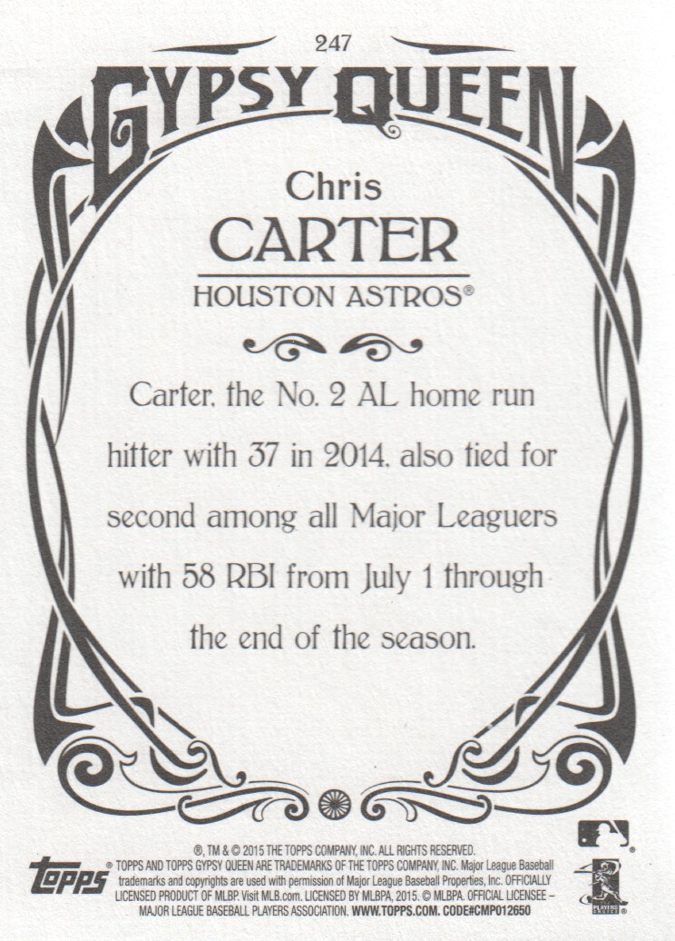 2015 Topps Gypsy Queen #247 Chris Carter back image