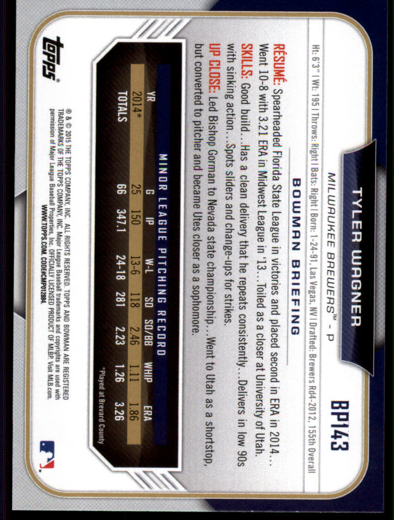 2015 Bowman Baseball "Prospects Color" Insert Parallel Cards - Picture 37 of 39