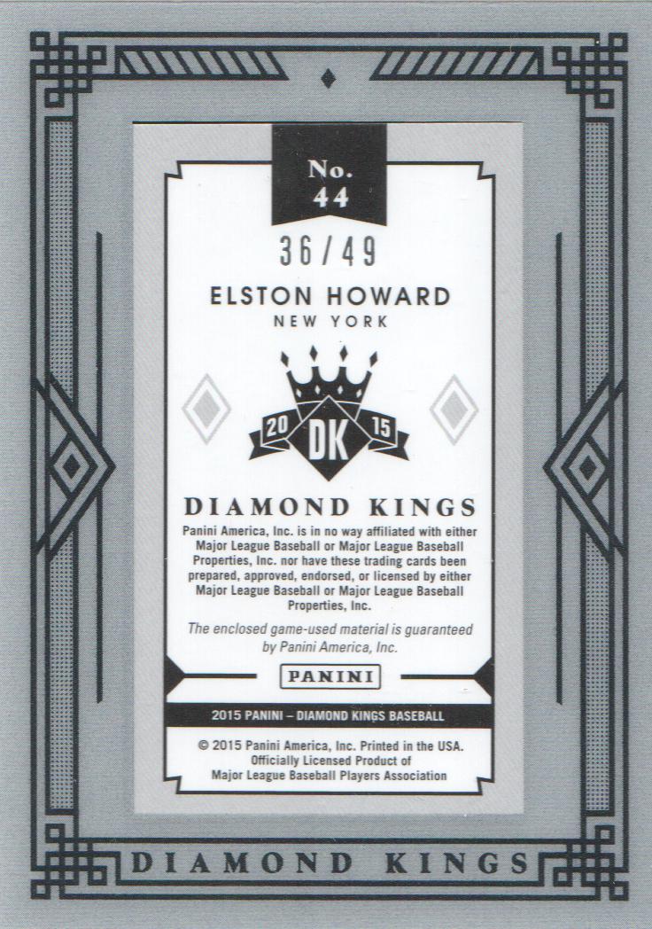 2015 Diamond Kings DK Minis Framed Materials #44 Elston Howard/49 back image