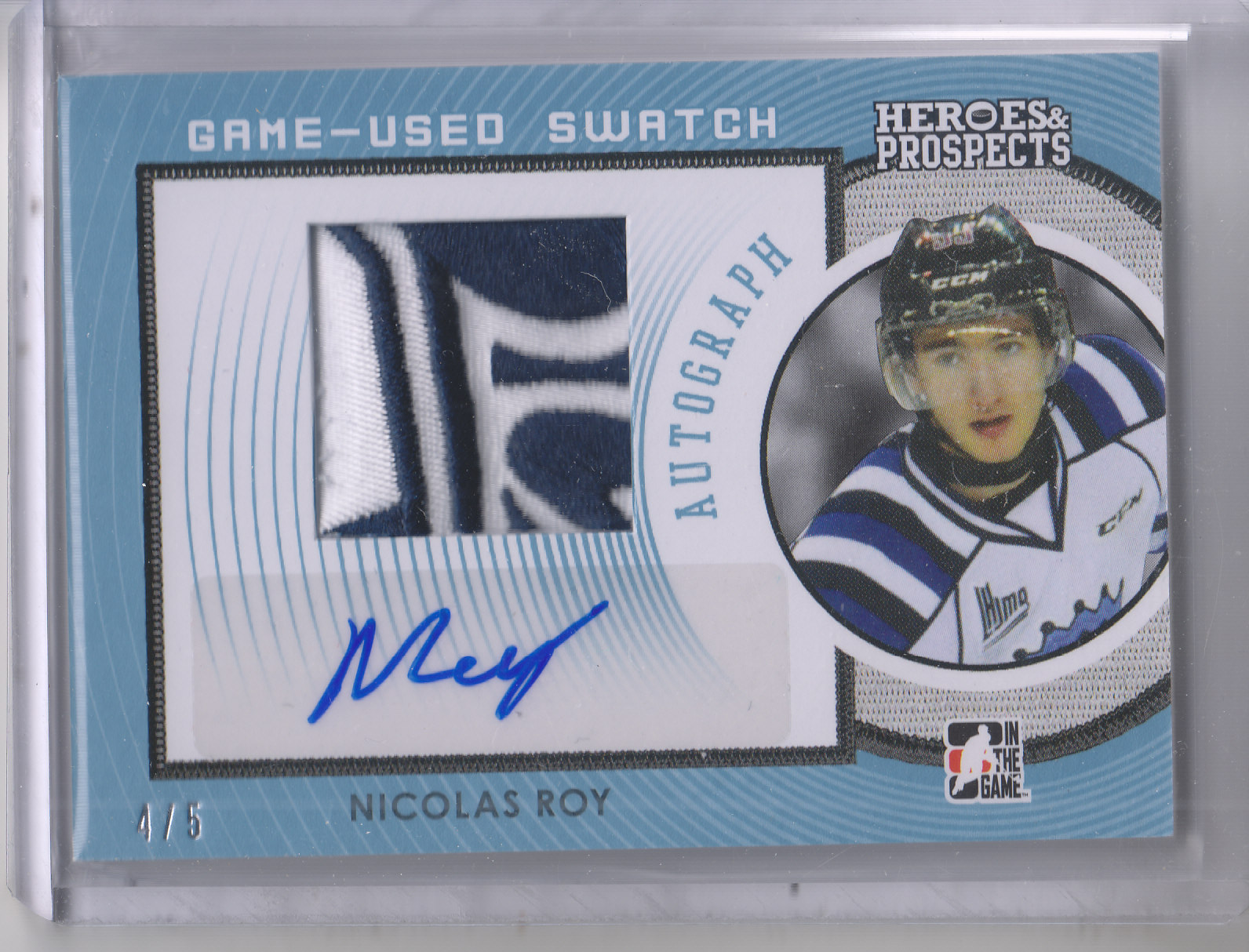 2014-15 ITG Heroes and Prospects Jersey Patches Autographs #GUPA16 Nicolas Roy
