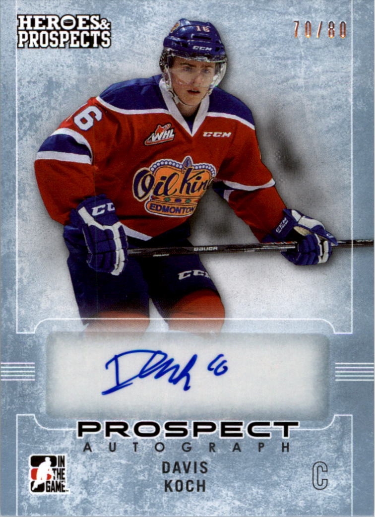 2014-15 ITG Heroes and Prospects Prospect Autographs #22 Davis Koch/80