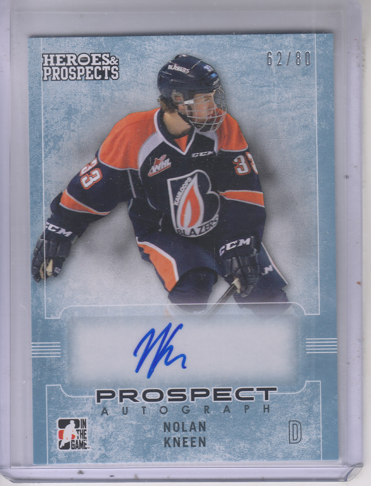 2014-15 ITG Heroes and Prospects Prospect Autographs #69 Nolan Kneen/80