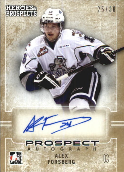 2014-15 ITG Heroes and Prospects Prospect Autographs Gold #3 Alex Forsberg/30