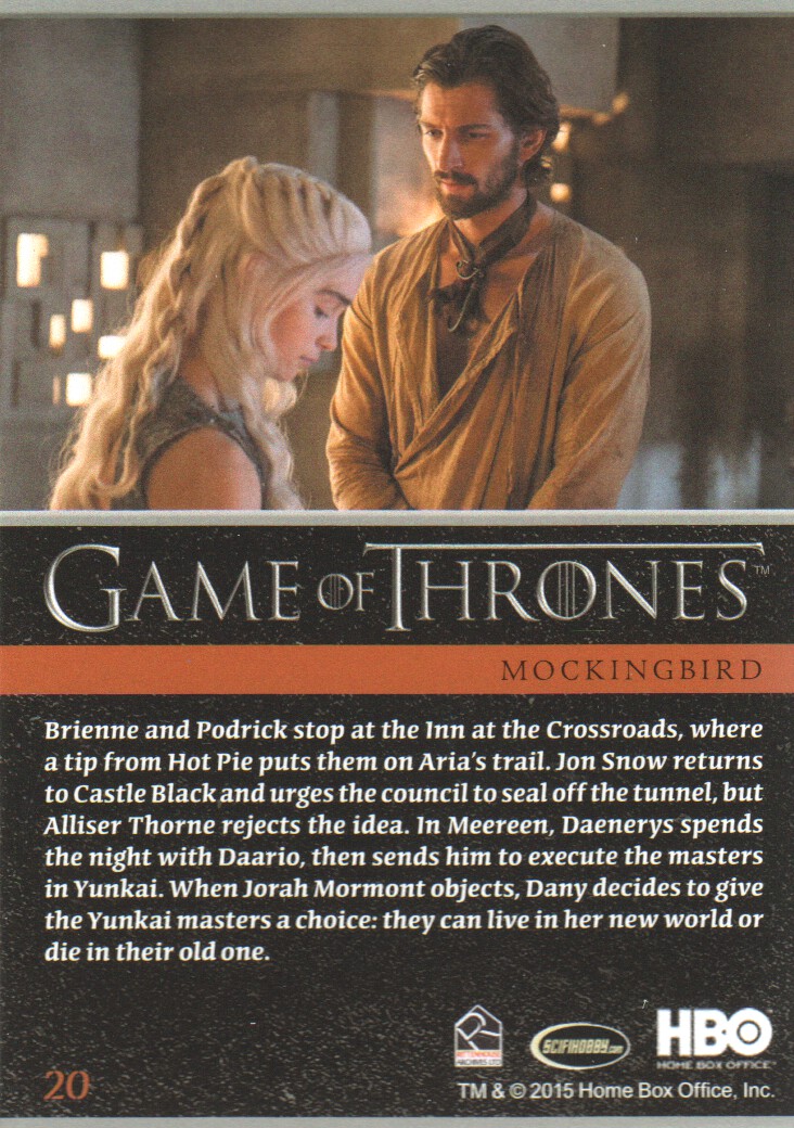 2015 Rittenhouse Game of Thrones Season Four Foil #20 Mockingbird back image