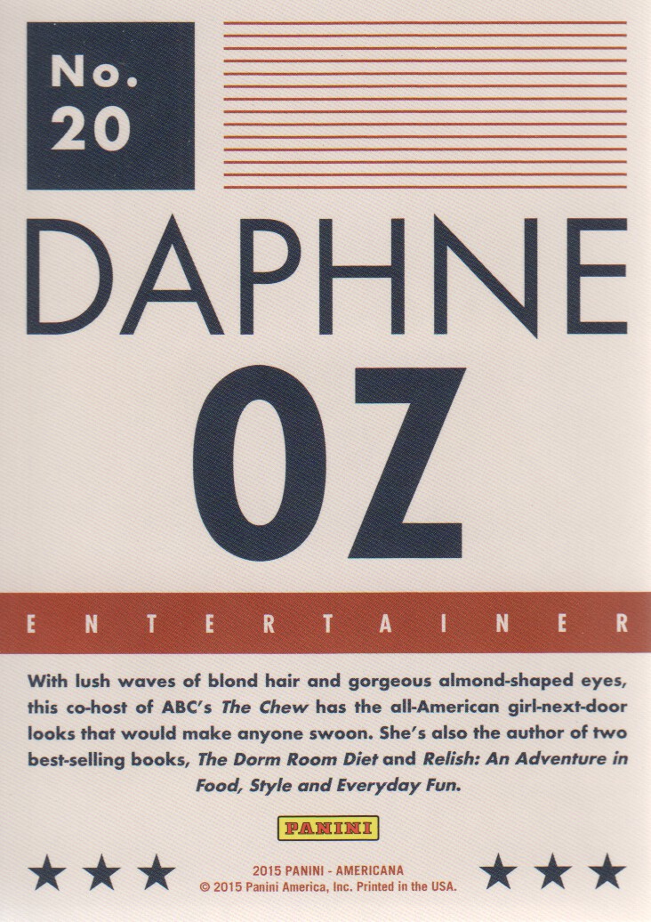 2015 Panini Americana #20 Daphne Oz back image