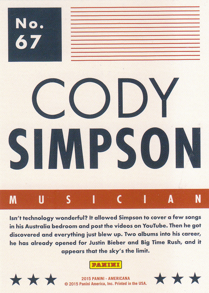 Americana (2015 Panini) "Blue" Parallel Cards - Picture 88 of 98