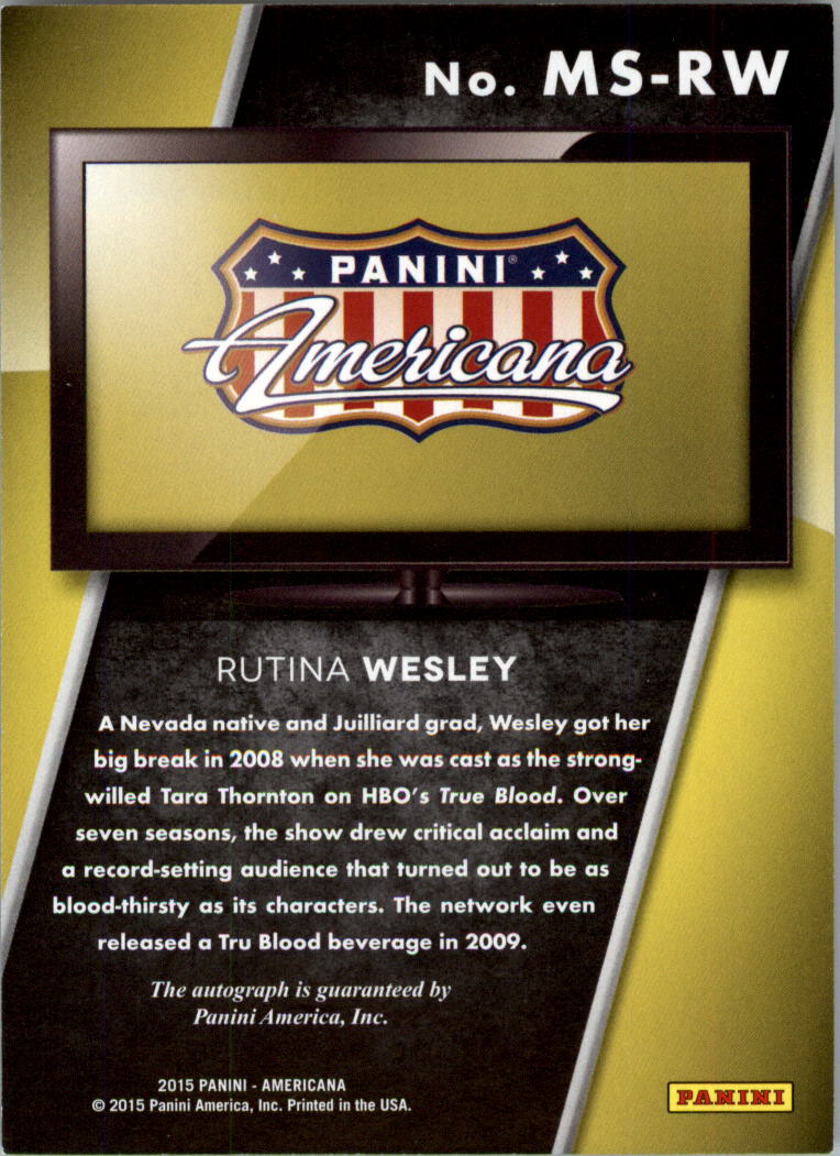 2015 Panini Americana On the Tube Modern Signatures #28 Rutina Wesley back image