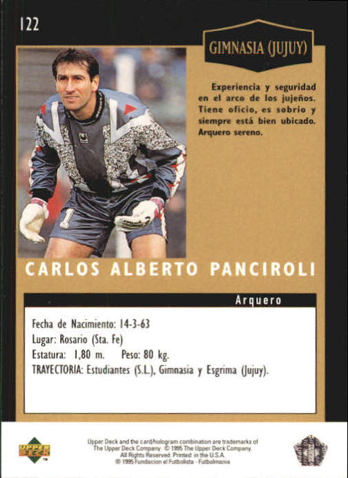 1994-95 Upper Deck Argentina Premier Division #122 Carlos Alberto Panciroli