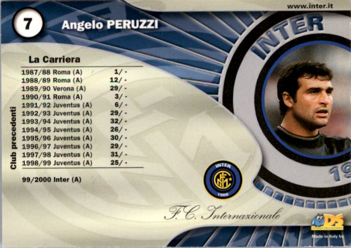 2000 Inter Milan DS #7 Angelo Peruzzi back image