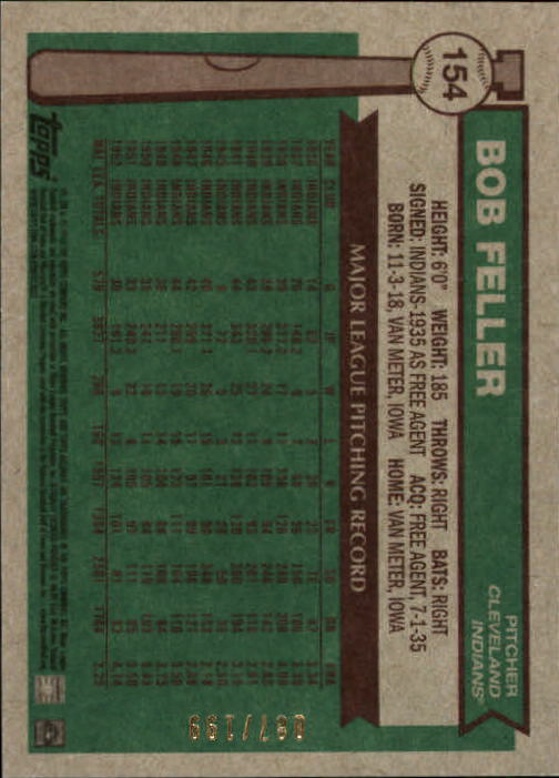 2015 Topps Archives Silver #154 Bob Feller