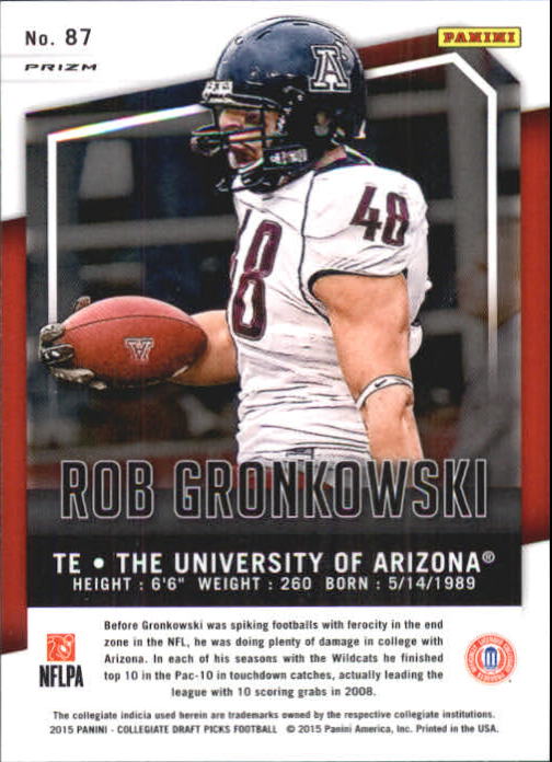 2015 Panini Prizm Draft Picks Prizms #87 Rob Gronkowski