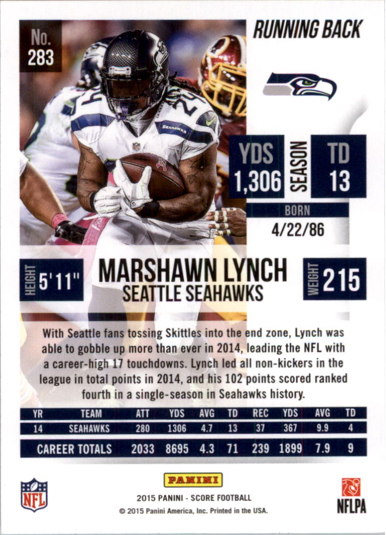 2015 Score Football Card Pick (Base) 259-440