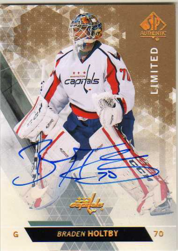 2013-14 SP Authentic Limited #62 Braden Holtby AU D/(inserted in 2014-15 SP Authentic)