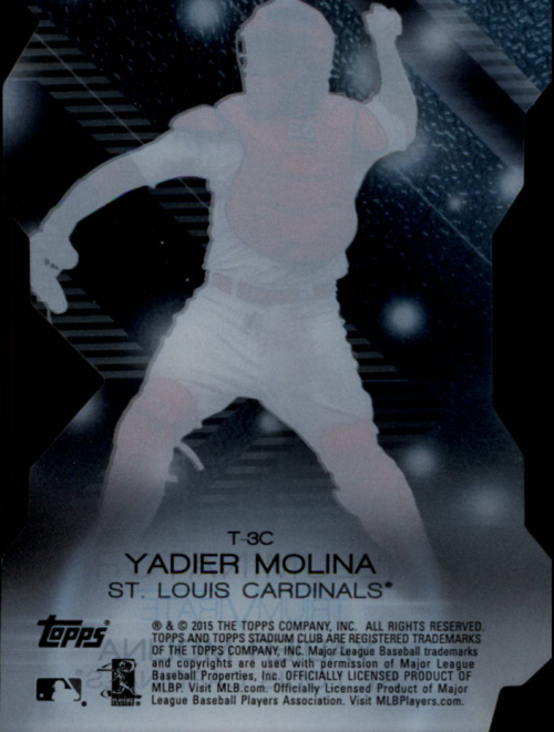 2015 Stadium Club Triumvirates Illuminator #T3C Yadier Molina back image