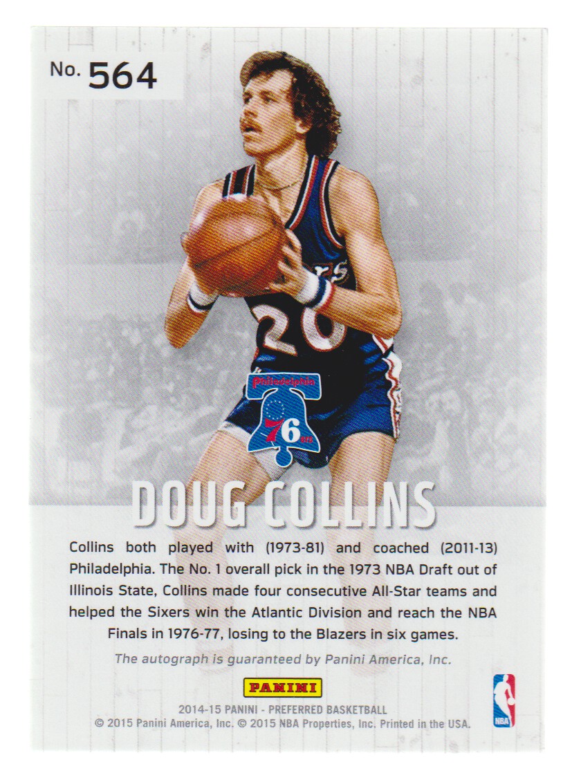 2014-15 Panini Preferred #564 Doug Collins U AU/50 back image