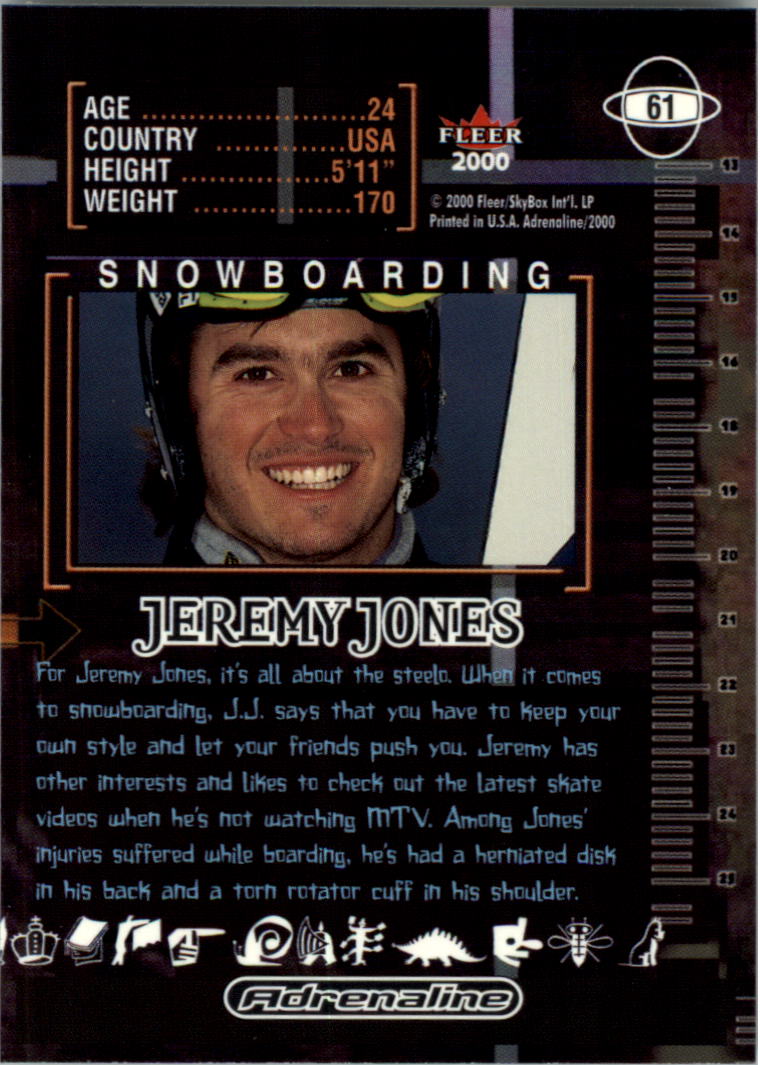 2000 Fleer Adrenaline #61 Jeremy Jones back image