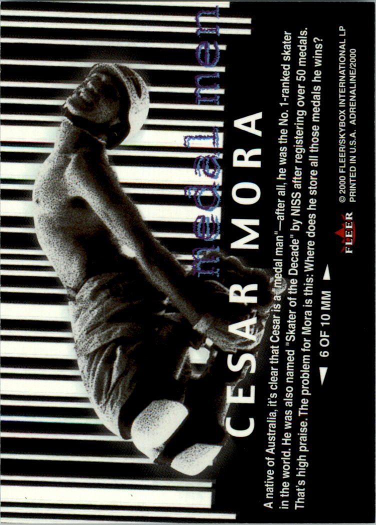 2000 Fleer Adrenaline Medal Men #6 Cesar Mora back image