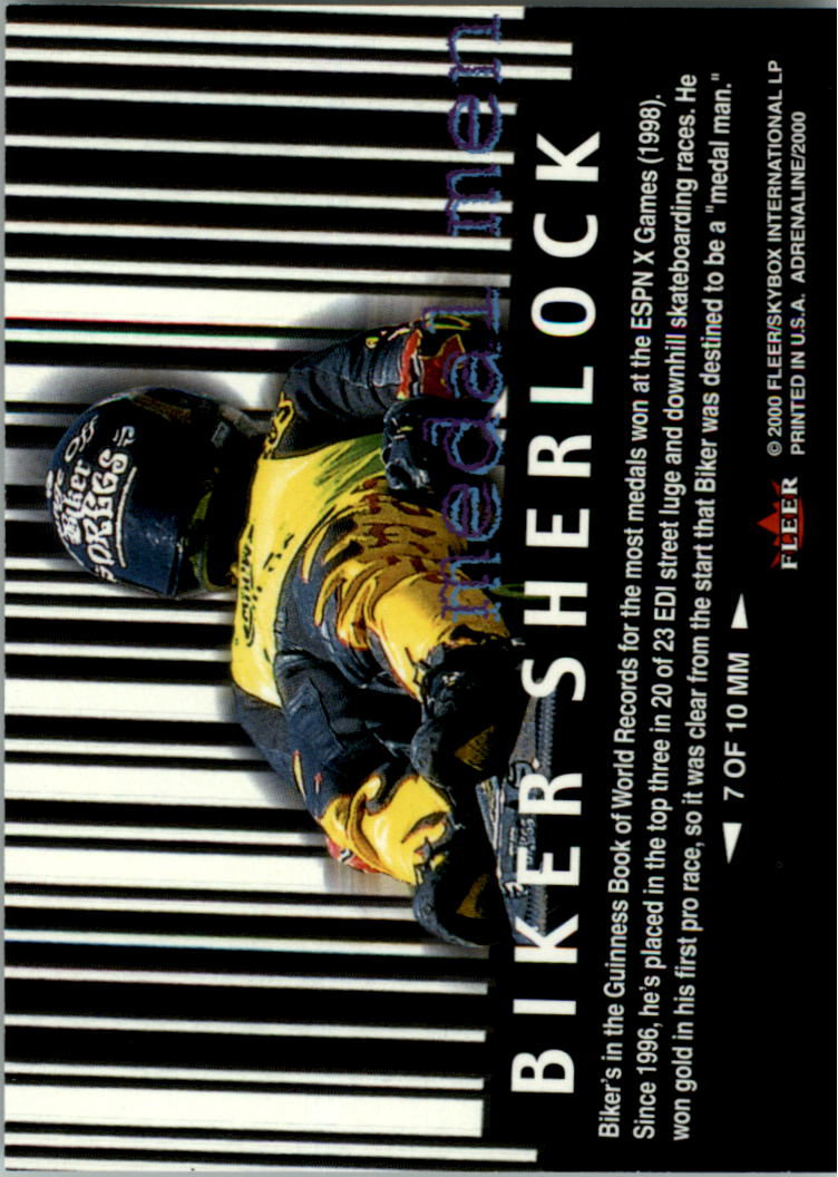 2000 Fleer Adrenaline Medal Men #7 Biker Sherlock back image