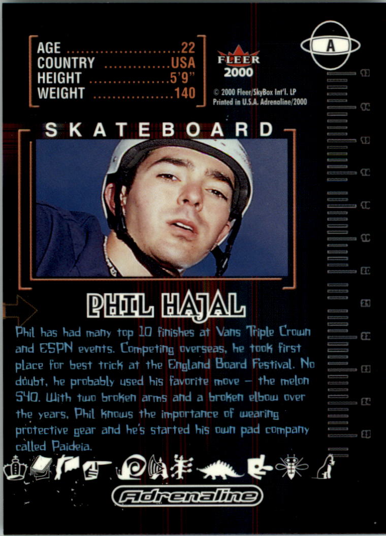 2000 Fleer Adrenaline Autographs #47 Phil Hajal back image