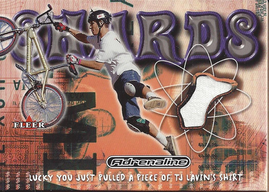 2000 Fleer Adrenaline Shards Event-Used #5 T.J. Lavin's Shirt