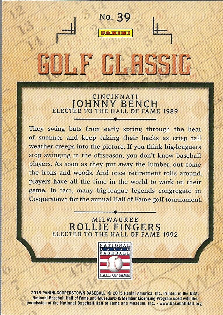 2015 Panini Cooperstown Golf Classic 39 Johnny Bench Rollie