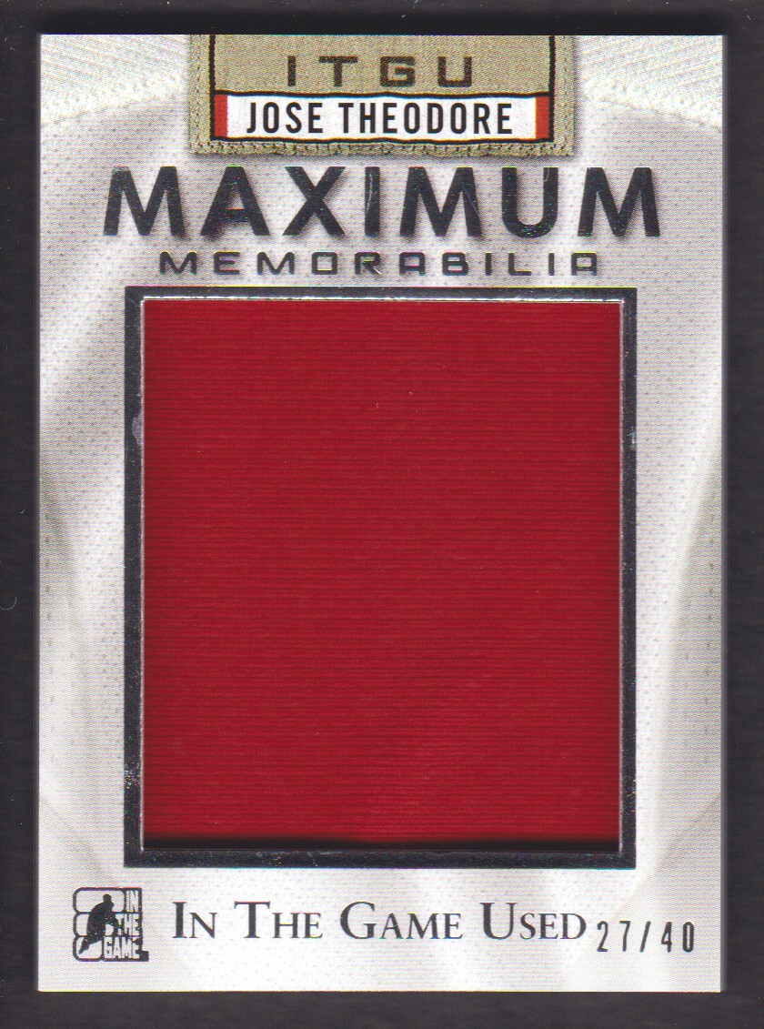 2015-16 ITG Used Maximum Memorabilia Silver #MMJT1 Jose Theodore/40