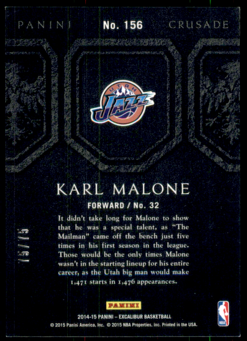 2014-15 Panini Excalibur Crusade Purple #156 Karl Malone