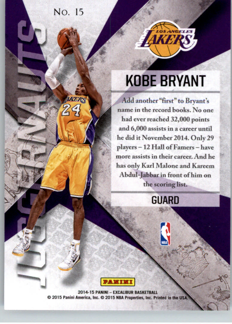 2014-15 Panini Excalibur Juggernauts #15 Kobe Bryant back image