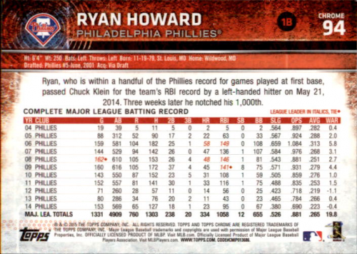 B3948- 2015 Topps Chrome BB Card #s 1-200 +Rookies -You Pick- 15+ FREE US SHIP - Picture 409 of 409