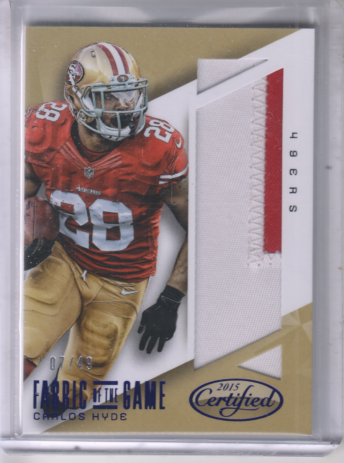 2015 Certified Fabric of the Game Prime #FOTGCH Carlos Hyde/49