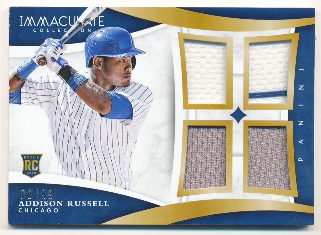 2015 Immaculate Collection Immaculate Quads Memorabilia #4 Addison Russell