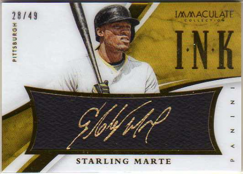 2015 Immaculate Collection Immaculate Ink #15 Starling Marte/49