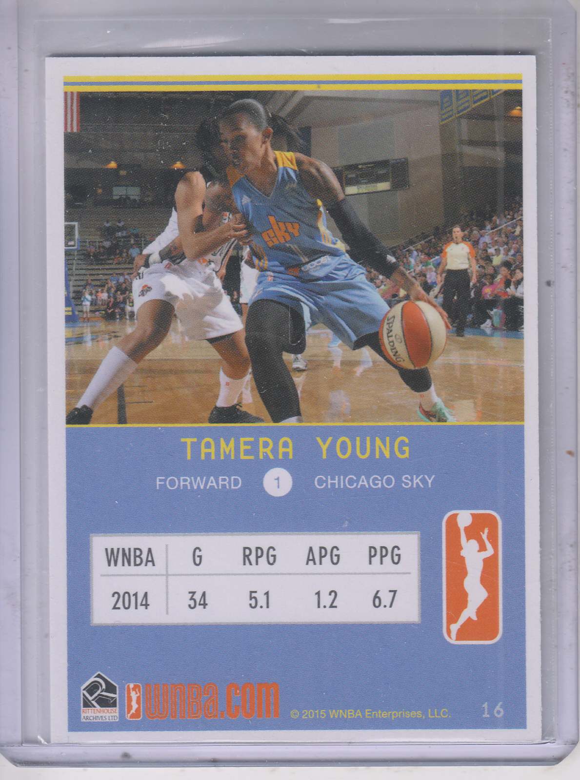 2015 WNBA #16 Tamera Young back image