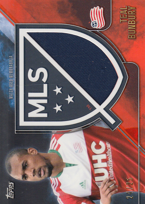 2015 Topps Apex MLS Crest Relics Orange #CJRTB Teal Bunbury